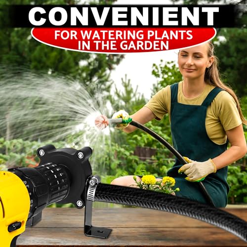 Portable Electric Drill Pump For Water - Self Priming Liquid Transfer Drill Powered Water Pump for Pool Cover Draining, Rain Barrels and Garden Watering | Easy Hose Clamp Setup. Great for Warm Season