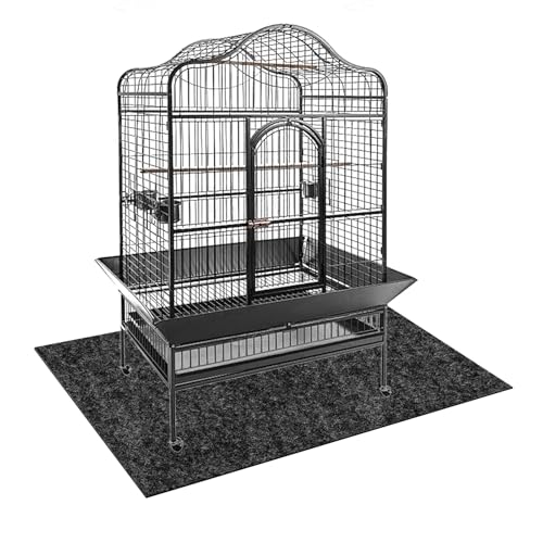 Bird Cage Floor Mat, 30x36 Inch Waterproof Under Pet Cage Liner Mat for Kennel Training, Reptile Aquariums, Non-Slip Felt Mat to Protect Floors