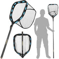 PLUSINNO Floating Fishing Net with Telescoping Handle, Carbon Fiber Ultralight Long Fish Net, Collapsible Landing Net 6.56/7.86Ft, Fishing Gear Kayak Accessories for Bass Trout Salmon - style: 6.56 Ft / 2.0m Full Length