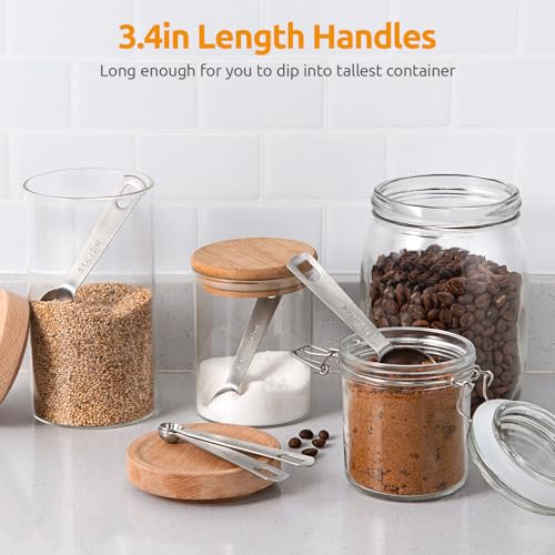 U-Taste Teaspoon Tablespoon Measuring Spoons: 18/8 Stainless Steel Measure Scoop Set of 5, 1/4 TSP, 1/2 TSP, 1 TSP, 1/2 TBSP & 1 TBSP, Metal Kitchen Measurement Utensil for Dry and Liquid Ingredients - size: XS-5 pcs