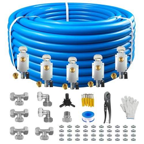 Compressed Air Line Kit, 3/4" x 50' 120’&200'&300' HDPE-Aluminum-HDPE Piping, Air Line Hose, Air Hose Kit with Air Compressor Accessories and Airline Tubing - size: 300ft