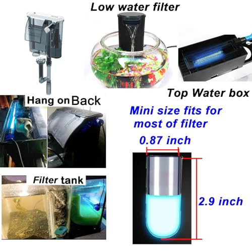 Aquarium UVC Clean Light Algae Clear Green Bloom Clean Fish Tank UVC Water Clean Lamp for Sump Pond Filter Tank (3W with Timer) - size: 3W with Timer
