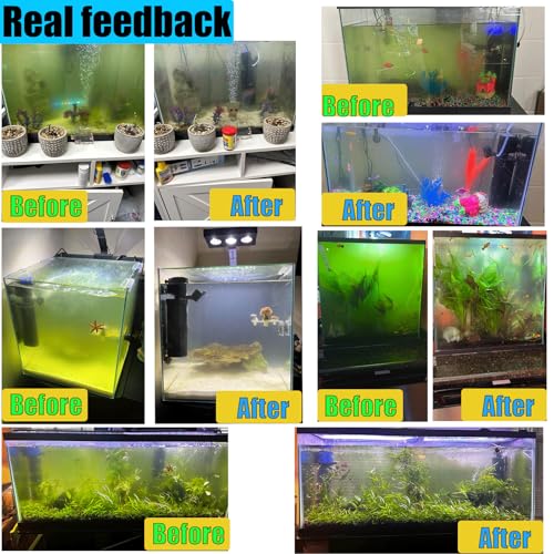coospider-repta 200GPH Aquarium Filter, U-V for Aquarium for 20-75 Gal Tank, Submersible Pump Filter for Green Water and Algae Clean, Ultra-Silent Green Killing Machine with Fish Tank Deodorization - size: Aquarium Filter for 20-75 Gallon