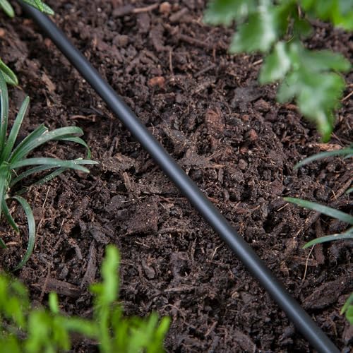 Raindrip 052010P 1/2 in. Drip Irrigation Supply Tubing, 100 ft., for Emitters, Irrigation Parts, and Drip Systems,Black Polythyrene - size: 100 Feet
