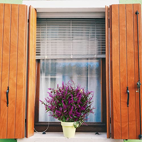 XLFAQXM 8 Pack Artificial Plants Flowers Grass Shrubs Lavender No Fade Faux Plastic Flowers Outdoor for Farmhouse Garden Porch Patio Indoor Wedding Decoration Greenery Fake Plants uv Resistant - color: 7#