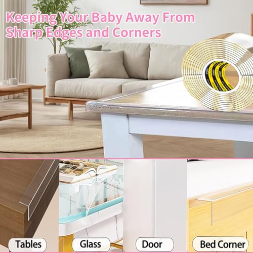 Clear Edge Protector & Corner Guards,2Pack 2in（W x 3.3FT(L), Baby Proof Corner Protectors for Furniture Table Bumper for Baby Safety, Sharp Edge Protector for Drawers, Tables, Cabinets - size: 2 PACK 2inX3.3FT