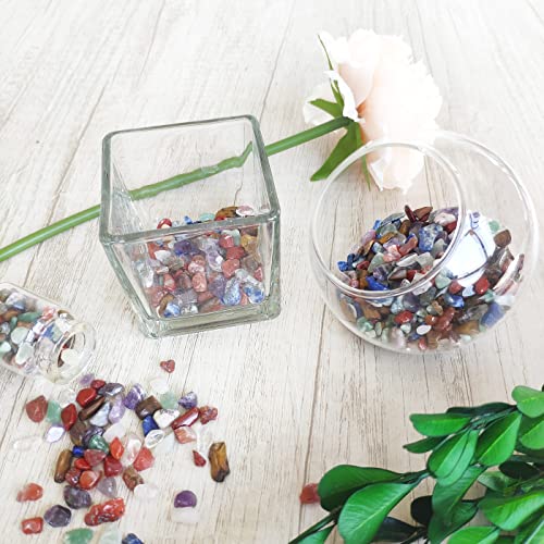 ZHIYUXI Chakra Crystal Chips Fish Tank Gravel Vase Filler Stones Crushed Crystals Gemstone Polished Healing Crystals Natural Quartz Stone 0.44lbs - color: B# Chakra, size: 0.44 Pound