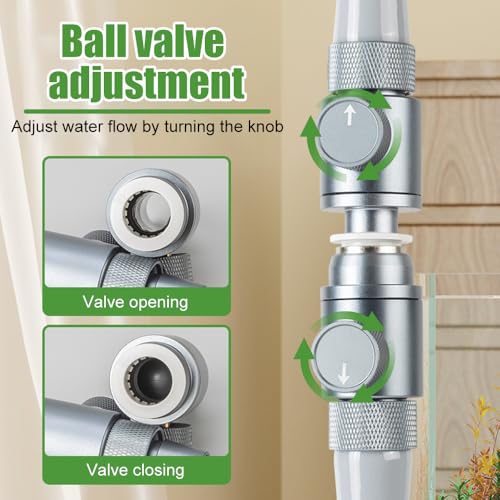 DONGKER Aquarium Double Tap Connector,Aluminum Alloy Quick Release Double Tap Valve with Water Flow Control Knob for Aquarium 12mm/16mm/20mm I.D. Water Pipe - size: 12 16mm