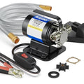 Acquaer Water Transfer Pump DC 12V 1/10HP Portable Electric Water Removal Utility Pump with Switch and Suction Hose Kit, Low Suction Water Removal for RV, Water Beds, Pools, Rain Barrel, Aquariums - style: 12V with Switch