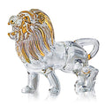YU FENG 5.5inch Crystal Lion Figurine Collectible,Blown Painted Glass Art Wildlife Animal Sculpture Ornament Handmade Crystal Paperweight Decor Gifts,Clear - style: Lion