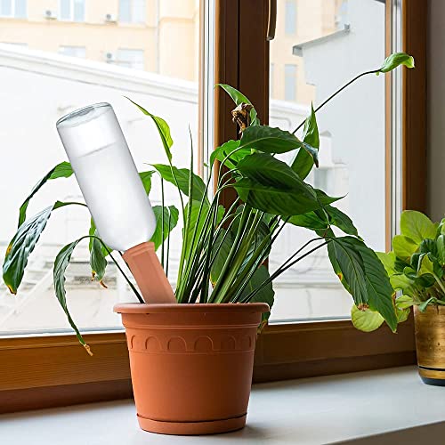 Tcamp 20 Pack Terracotta Watering Spikes, Plant Watering Devices Wine Bottle Automatic Plant Self Watering Spikes for Vacations, Self-Watering Stakes for Indoor Outdoor Plants - size: 20 Pack