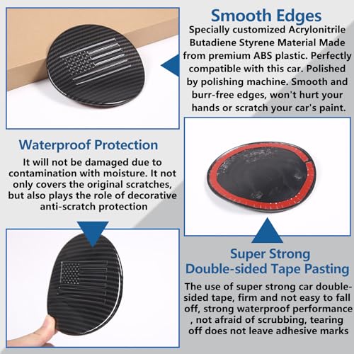 Fuel Tank Cap Trim Cover Compatible with Chevrolet Corvette C8 Stingray 2020-2024 ABS 1PCS,Gas Fuel Door Cover Trim Cap,Exterior Fuel Tank Cap Protection Trim Accessories (ABS Carbon) - color: ABS Carbon