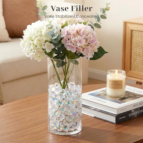 DomeStar Iridecent Fake Ice, 150PCS Sparkling Vase Fillers Fake Diamonds Clear Gem Stones DIY Crafts Wedding Table Scatter Decoration - color: Bright Clear