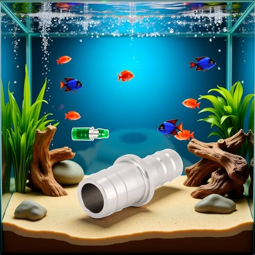Aquarium Hose Adapter, Stainless Steel Fish Water Pipe Adapter Converter Aquarium Tubing Pipe Connector Hose Joint Fittings(12mm to 16mm)