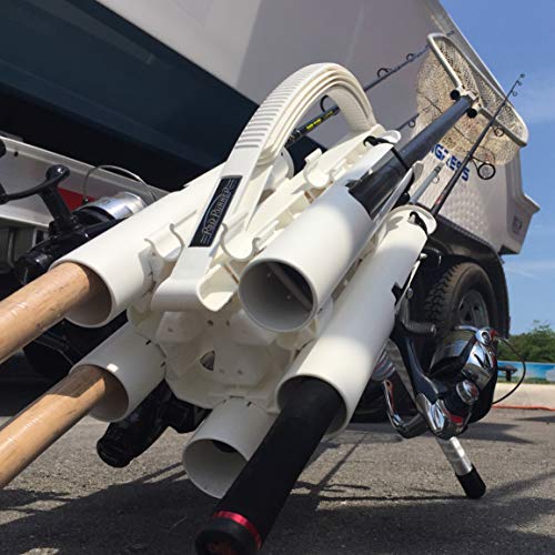 Rod-Runner Riveted Rod Holder | White | Gimbal Pin for Nets, Gaffs, and Offshore Fishing Rods