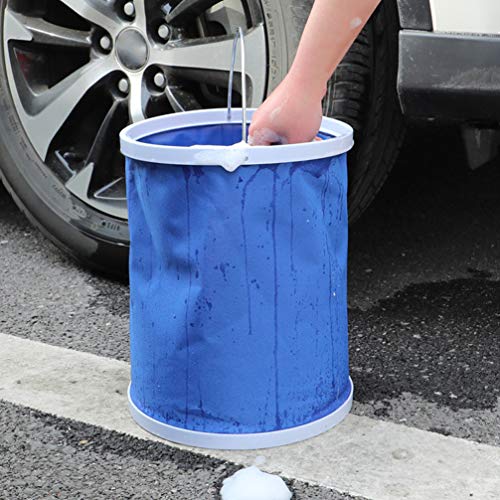 Wakauto Collapsible Water Bucket Folding Bucket Portable Water Storage Container Wash Basin Foot Bath Tub for Fishing Camping Travel Gardening Blue 9L - color: Blue 11l