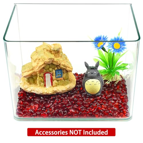 Glass Stones, 1Lb/460g Irregular Sea Glass Pebbles Non-Toxic Artificial Crystal Stones for Vase Filler/Table Scatter/Aquarium Decoration/Handcraft Making/Jewelry Display, Red - color: Red