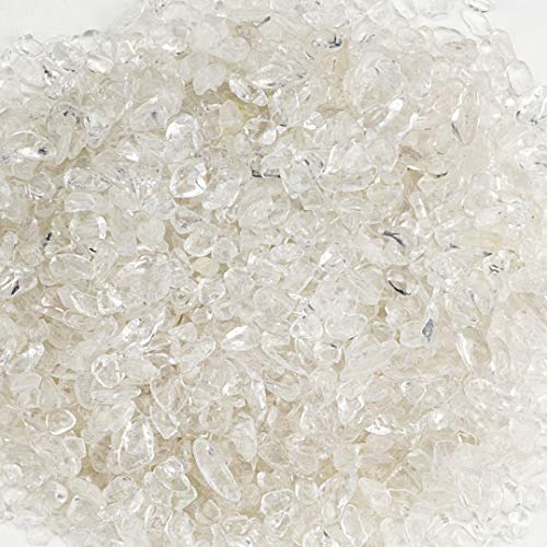 Cherry Tree Collection 1/2 Pound Polished Tumbled Gemstone Chips, Pebbles, Crystal Chips Bulk for Jewelry Making, Healing, Plants, Succulents, Aquariums, Decoration, Chakra (Quartz) - color: Clear Quartz