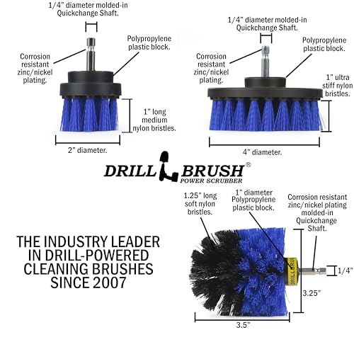Medium Stiffness Durable Blue Nylon Bristle Brush Set for Pool, Aquarium, Boat Deck & Fish Tank Cleaning - Ideal for Marine Vehicles, Yacht, Hydroplane, Windsurfing, Raft, Canoe, Kayak, Paddleboarding - color: Blue