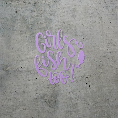 Decal Stickers of Girls Fish Too (Lavender Purple) (Set of 2) Luxury Weatherproof Decal Stickers for Laptop Desktop Smartphone Car Dirt Bike Wall Room Mason Jar Bathtub Door - BICVER1c33532LA0124 - color: Lavender Purple, size: 4.8'' x 5.2''