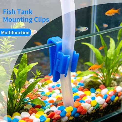 2 PCS Tube Clamp, Multifunction Fish Tank Mounting Clips Adjustable Water Pipe Tube Clamp Plastic Hose Holder for Aquarium ﻿