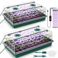 2 Pcks Seed Starter Tray 120 Cells Seed Starter Kit with Grow Light, Seed StartingTrays for Seed Seedling Planting Starter, Mini Greenhouse Plant Germination Trays