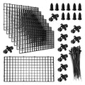 soujkooy 8Pcs Fish Tank Divider, 5.9x11.8in/15X30cm Aquarium Filter Bottom Divider Plastic Grid Tray Egg Crate, Fish Tank Bottom Isolation with 10 Sucker Clips and Bracket Ties