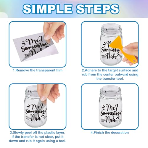 GLOBLELAND 18 Sheets Funny Sarcasm Silhouette Transfer Stickers 3.9x3.6inch Sasquatch Decals Stickers Humorous Text Rub on Transfer for Furniture Vase Glass Mason Jar Decorations Art Crafts - style: Sasquatch