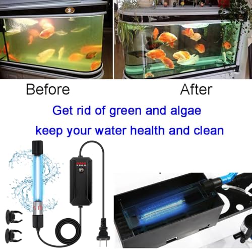 13W Timer Aquarium Clean Light Algae Clear Green Bloom Clean Fish Tank Water Clean Lamp for Sump Pond Filter Tank - size: 13W with Timer