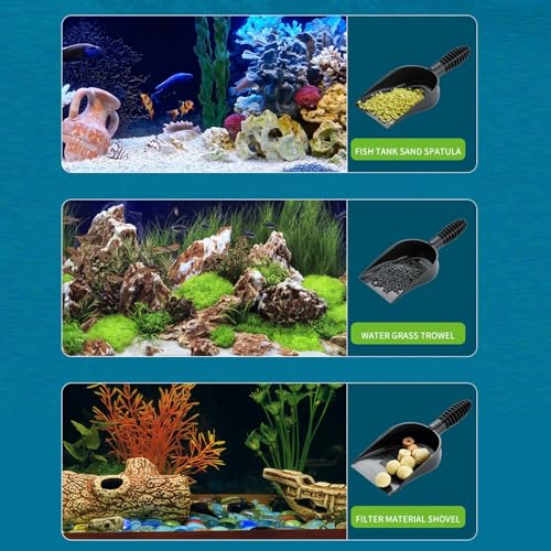 Aquarium Sand Scooper PVC Multifunctional Terrarium Substrate Litter Cleaner Reptile Sand Shovel for Fish Tank Small Pets