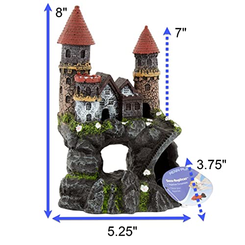 Penn-Plax Age-of-Magic Enchanted Castle Aquarium Decoration – Safe for Freshwater and Saltwater Fish Tanks – Medium - size: Medium