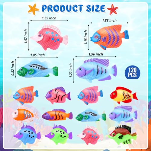 36pcs Plastic Tropical Mini Fish Toy Set for Children's Party Supplies and Decoration