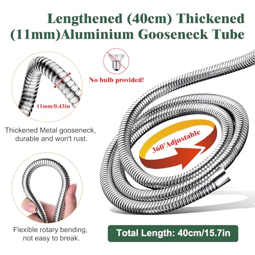 Tortoise Heat Lamp,E27 UVA/UVB Reptile Heat Lamp,360°Flexible Rotating Chick Heat Lamp with Ceramic Bulb Holder,Dimmable Plant Growth Lamp, Metal Clip, 2.4M Cable, for Aquarium Turtle Snakes,No Bulb - color: Heat Lamp-black-1pc