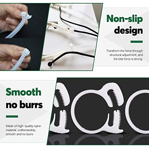 Quickun 1/2" Heavy Duty Double Snap Grip Nylon Hose Clamps Several Ratcheting Adjustable Clamp, 2 Packs - size: 1/2“ Tube OD-2pcs