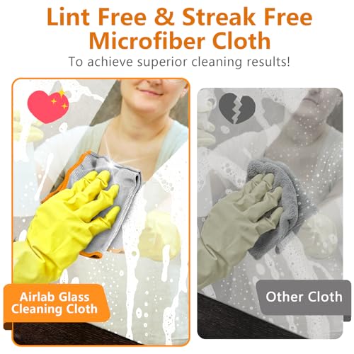 Glass Polishing Cloth Streak Free Miracle Microfiber Cleaning Cloth Lint Free Cleaning Rags for Glasses Kitchen Dish Mirrors Easy Clean, Pack of 6, 12" x 12", Sliver-Orange - color: Sliver-orange, Pack of 6
