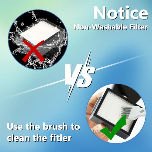 Improvedhand Filters Replacement for i-Robot Roomba E I & J Series i1+ i3 i3+ i4 i5/plus i6 i6+ i7 i7+/plus i8 i8+ E5 E6 E7 Vacuum Cleaner parts 4639161,6 Pack High Efficiency Filters+1 Cleaning Brush