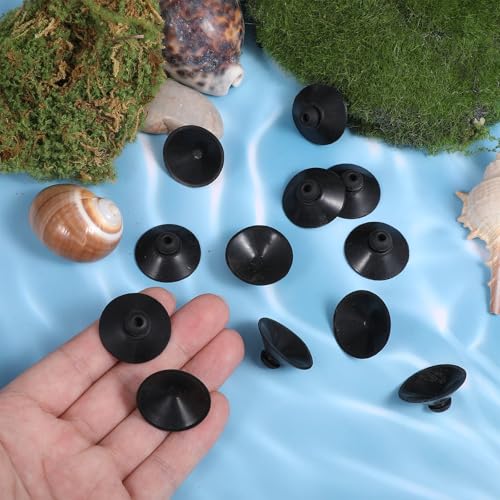 20 Pcs Suction Cups for Aquarium, Rubber Aquariums Suction Cups Black, Fish Tank Sucker Cup Clips for Pump, Airline Tubing, Aeration Setup, Secure Attachment for Aquarium Accessories