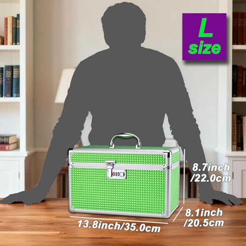 Portable Combination Lock Storage Box with Handle – Multipurpose Locking Case for Home & Outdoor Use, Secure Storage for Accessories, Medicine, Cosmetics, Toys & Tools (Green, Large) - color: Green, size: Large