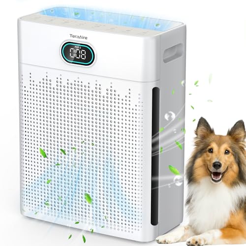Air Purifiers for Home Cover Up to 2200 Ft², H13 HEPA Air Purifier with Washable Pre-filter, Pet mode, PM 2.5 Air Quality Monitor Fragrance Sponge for Smoke, Odor, Dander, Pollen (White) - color: WHITE