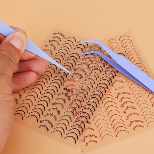 Lash Tweezers Kit - 2 Pcs Stainless Steel Eyelash Tweezers Straight and Curved Tip for Eyelash Extensions, DIY Crafts, Nail Art, Scrapbooking, Jewelry Making - color: Purple