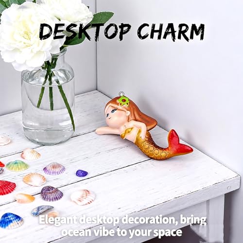 Handcrafted Polychromatic Floating Mermaid Aquarium Decor – PVC Resin Statue Ornament for Fish Tanks, Home Aquariums & Desktop Water Displays