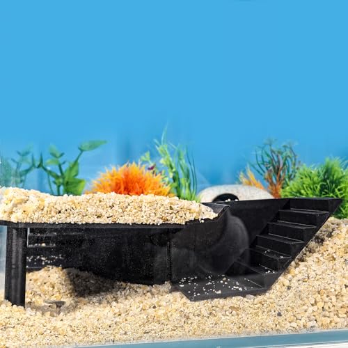 Aquarium Undergravel Fish Tunnel Hide Cave Corner Fishes Tank Decorations Under Gravel Viewing Tunnel Fish Cave for Aquarium Hideout (Black,Style 3) - color: Black, style: Style 3