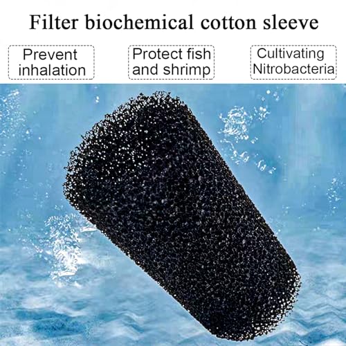 6X Pre-Filter Sponge for Aquarium Shrimp Fry Fish Tank Filter Pump Prefilter Sponge Replacement Foam Cover 2.4 X 1.4 Inch with 0.4" Hole Diameter