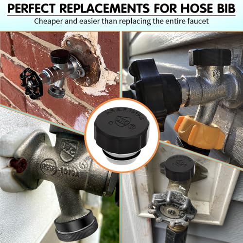 2PCS ASSE 1019-A Repair Kit(Coarse Thread), Asse 1019 A Vacuum Breaker Replacement, Outdoor Faucet Repair Kit, Anti siphon valve repair kit with 2PCS Hose End Caps(Black) - color: Black