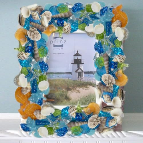 Blue Sea Shells Starfish Conch Acrylic Gems Under The Sea Party Decorations Gemstones for Mermaid Party Favors Decorations,Beach Theme,Vase Filler, Table Scatters, Fish Tank Decorations,14 OZ - color: Blue Mix