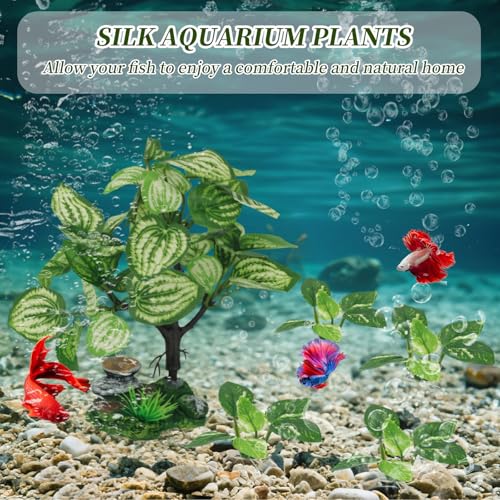 EDGCTYU Betta Fish Tank Decor, Silk Aquarium Plants for Aquarium Decoration and Fish Tank Decoration