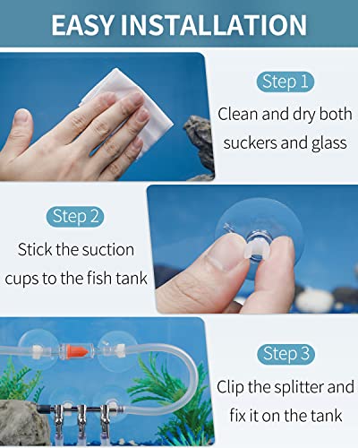 Pawfly 3-Way Aquarium Air Flow Control Lever Valve Manifold for Air Pumps Fish Tank Multi-Port Distributor Splitter with 3 Non-Return Check Valves and 4 Suction Cup Clips - color: 3-Way