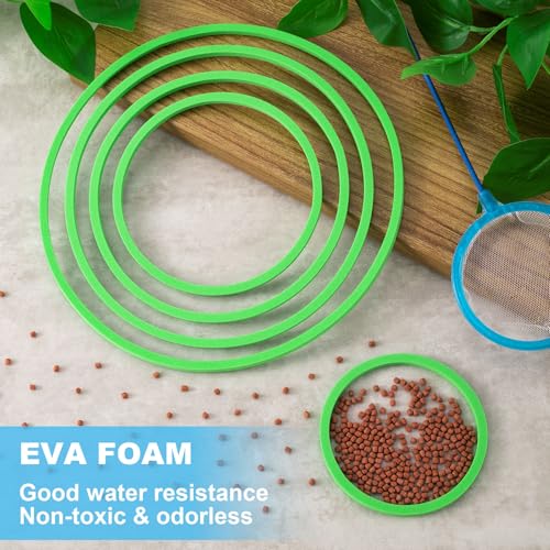 PAGOW 10pcs Fish Feeding Rings Set, Floating Aquarium Plant Corral, Round Fish Feeder Rings for Fish Tank, Floating Plant Ring, Fish Tank Aquarium Accessories for Betta (Green) - color: Green(round)
