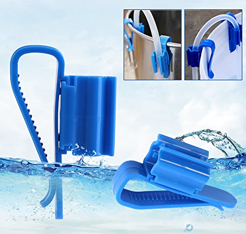 2Pcs Adjustable Plastic Fish Mounting Clip for Water Pipe Tube Hose Holder Blue