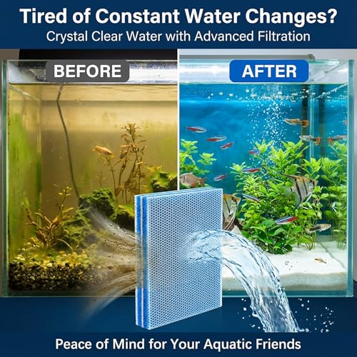 MAQIHAN 2PCS Aquarium Filter Pad - 8-Layer Aquarium Filter Media & Aquarium Filter Floss, Cut to Fit Sponge Foam Pad for Fish Tank, Canister Filter Pads, Pond Filter Media Replacement